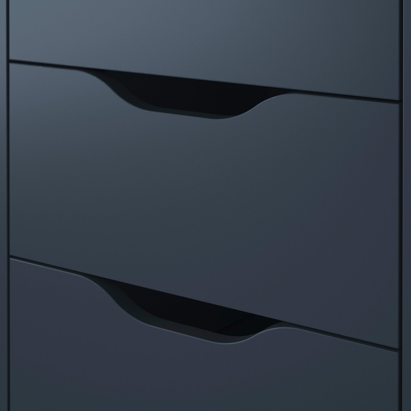 ALEX Drawer Unit Black-Blue 14 1/8x27 1/2" Storage