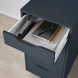 ALEX Drawer unit, black-blue, 14 1/8x27 1/2 "