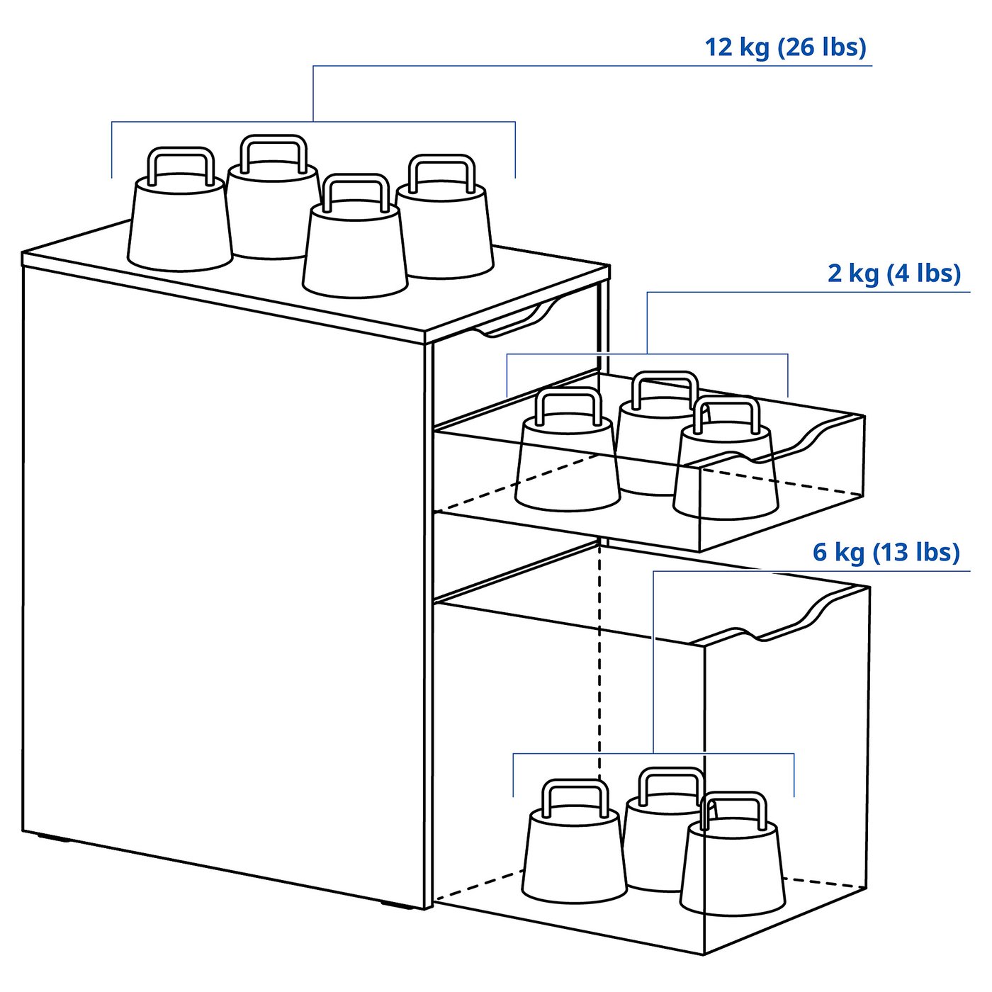 Drawer unit/drop file storage, white 3