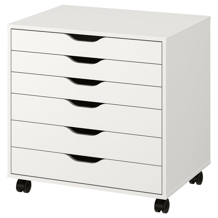 Alex Drawer Unit On Casters White 26 3/8x26