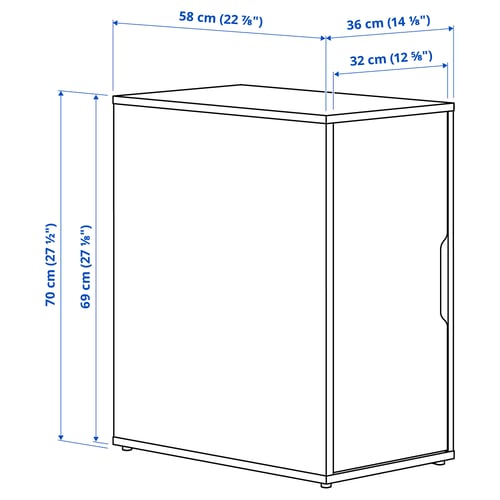 Illustration with measurements for the product: ALEX.