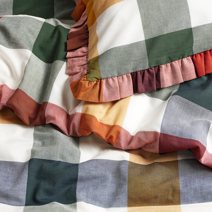 ALHÄNGEMAL duvet cover and pillowcase(s), multicolor, King IKEA