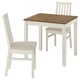 ÅLHULT / ÅLHULT Table and 2 chairs, beige/brown/Kabusa light beige beige, 31 1/2x29 1/8 "