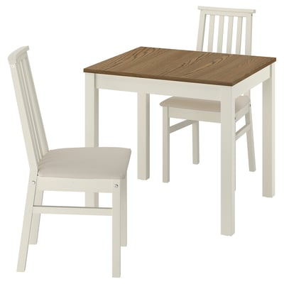 ÅLHULT / ÅLHULT Table and 2 chairs, beige/brown/Kabusa light beige beige, 31 1/2x29 1/8 "