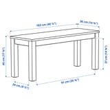ÅLHULT Bench, black/brown, 40 1/2x14 1/8 "