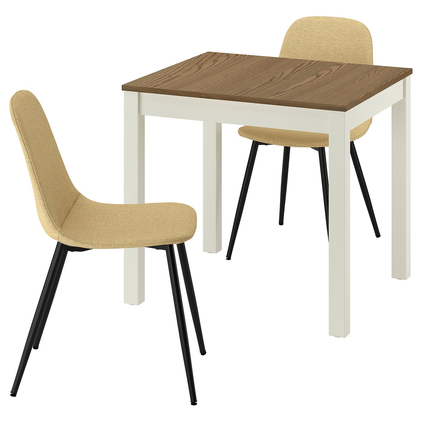 Table And 2 Chairs, Beige/Brown/Letafors Yellow-Beige Black