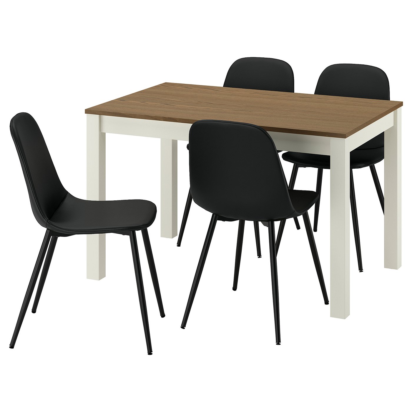 Table And 4 Chairs, Beige/Brown/Bomstad Black Black