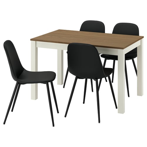 ÅLHULT / NORDMANSSKÄR Table and 4 chairs, beige/brown/Bomstad black black, 47 1/4x31 1/2 "