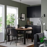 ÅLHULT / NORDMANSSKÄR Table and 4 chairs, black-brown/Bomstad black black, 47 1/4x31 1/2 "