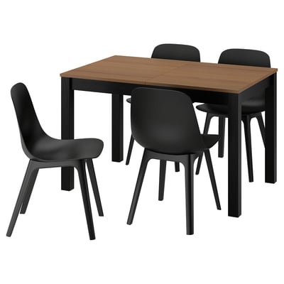 ÅLHULT / ODGER Table and 4 chairs, black-brown/anthracite, 47 1/4/66 7/8x31 1/2 "