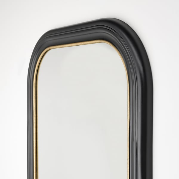 ALMARÖD Mirror, black, 29 1/2x66 7/8 "