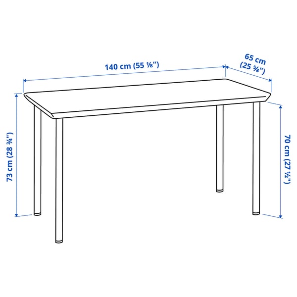 ANFALLARE / ADILS Desk, bamboo/white, 55 1/8x25 5/8 "