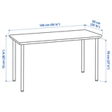 ANFALLARE / ADILS Desk, bamboo/white, 55 1/8x25 5/8 "