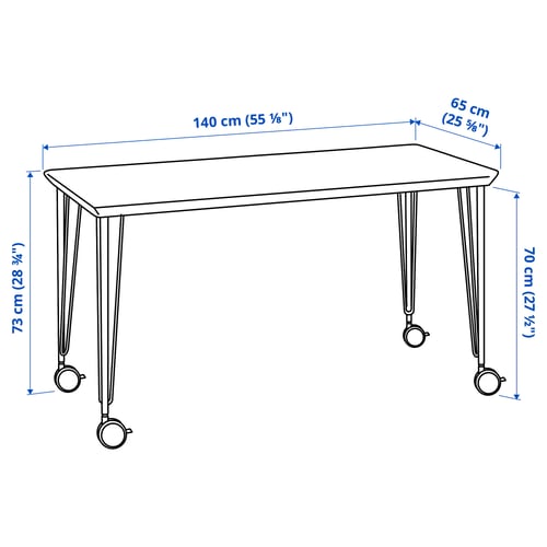 ANFALLARE / KRILLE Desk, bamboo/white, 55 1/8x25 5/8 "