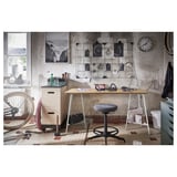 ANFALLARE / TILLSLAG Desk, bamboo/white, 55 1/8x25 5/8 "
