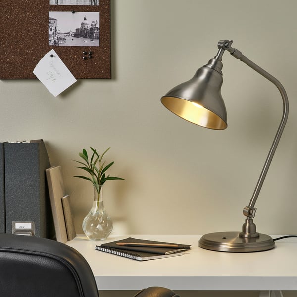 ANKARSPEL Work lamp with LED bulb, pewter effect
