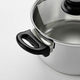 ANNONS Pot with lid, glass/stainless steel, 3.0 qt