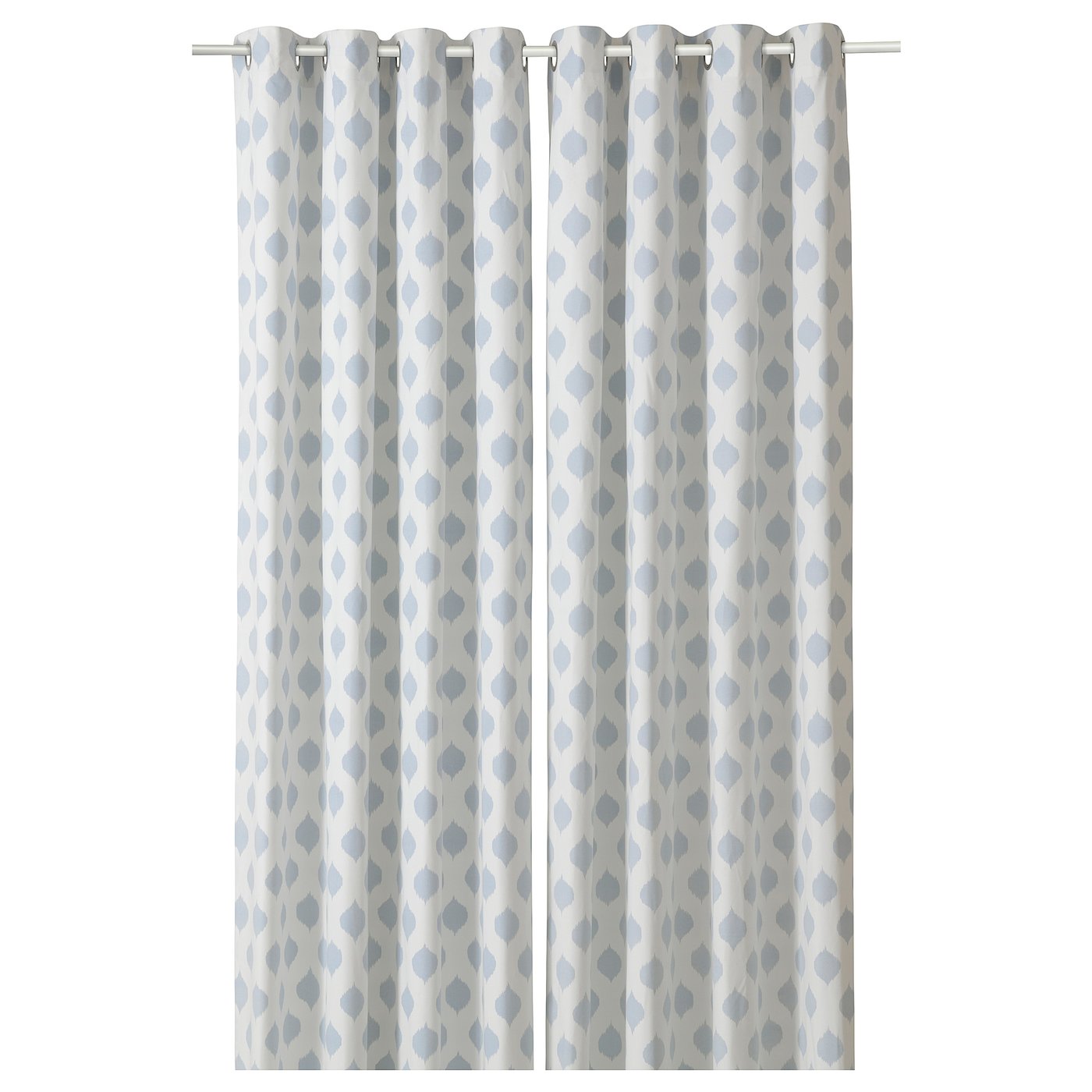 ANTENNMAL curtains, 1 pair, white/light blue, 57x98" IKEA