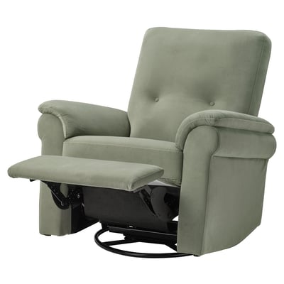 ARNÄSVALL: green fabric recliner, 360° swivel, padded, inviting design.