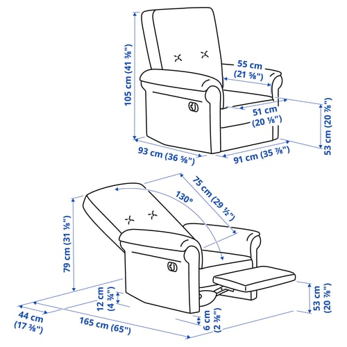 Illustration with measurements for the product: ARNÄSVALL.