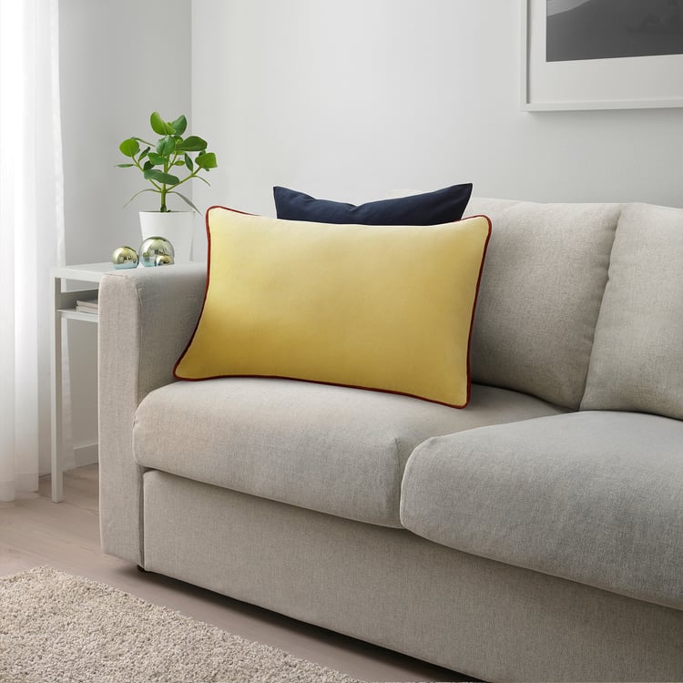 AROMATISK cushion cover, blue/yellow, 16x23" IKEA