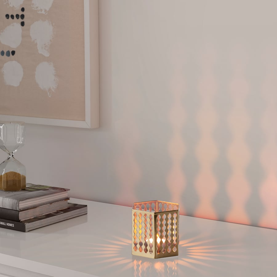 AROMATISK Tealight holder, gold, 4" IKEA