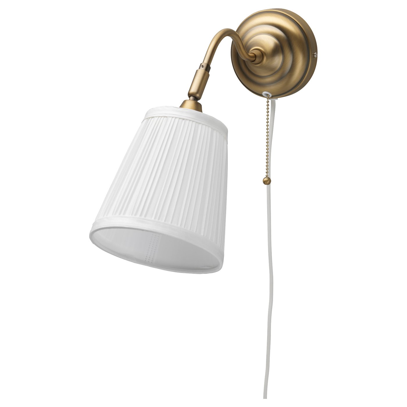 Wall lamp with LED bulb, brass, white 