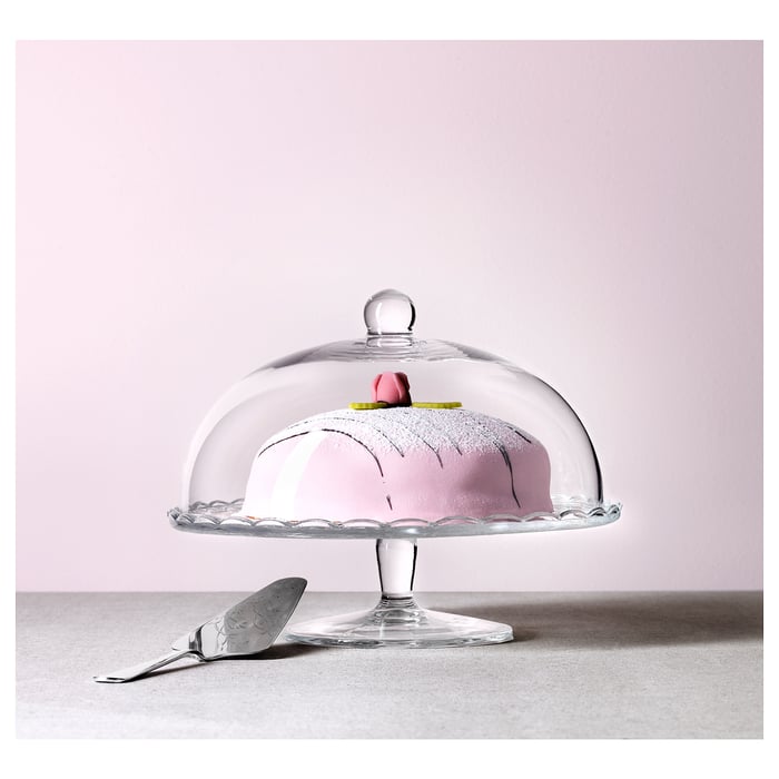 ARV BRÖLLOP cake stand with lid, clear glass, 11" IKEA