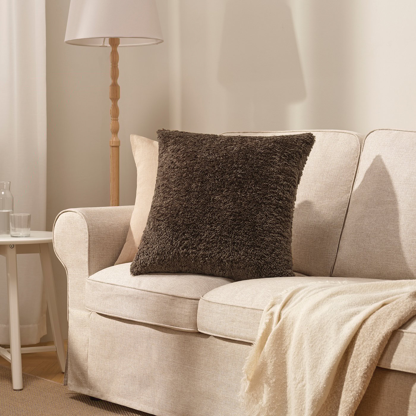 ÅSJORDFLY cushion cover, brown, 20x20