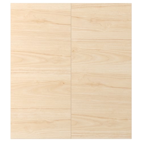 ASKERSUND light ash wood effect cabinet doors, featuring a durable melamine finish. Square, sleek design with a natural grain pattern.