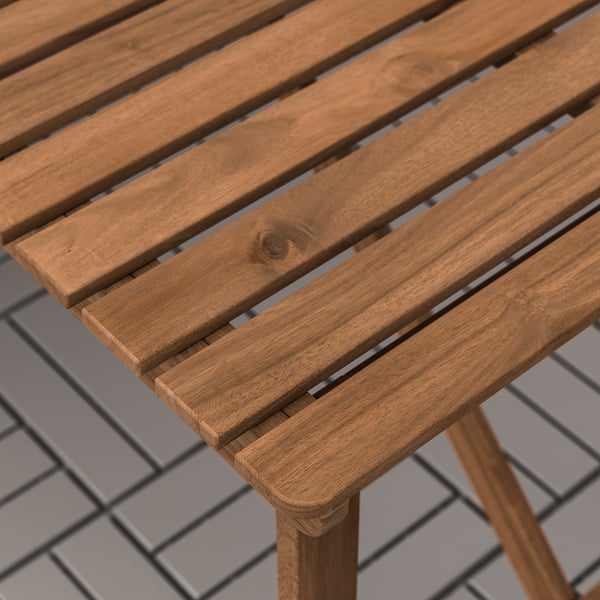 ASKHOLMEN Table and 4 folding chairs, outdoor, dark brown/Klösan dark blue, 56 1/4x29 1/2 "