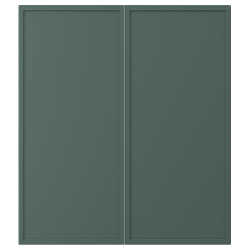 ASPUDDEN 2-p door/corner base cabinet set, dark gray-green, 13x30 "