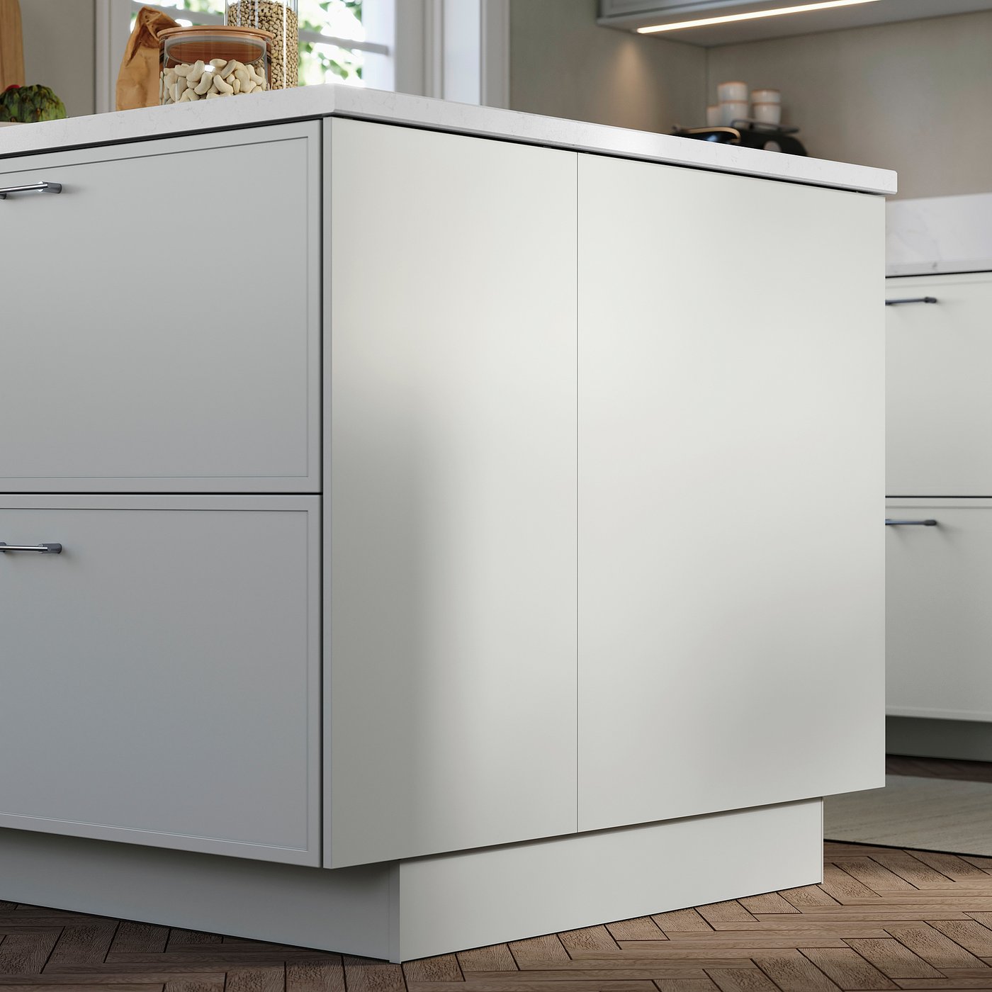 ASPUDDEN cover panel, light gray, 25x90