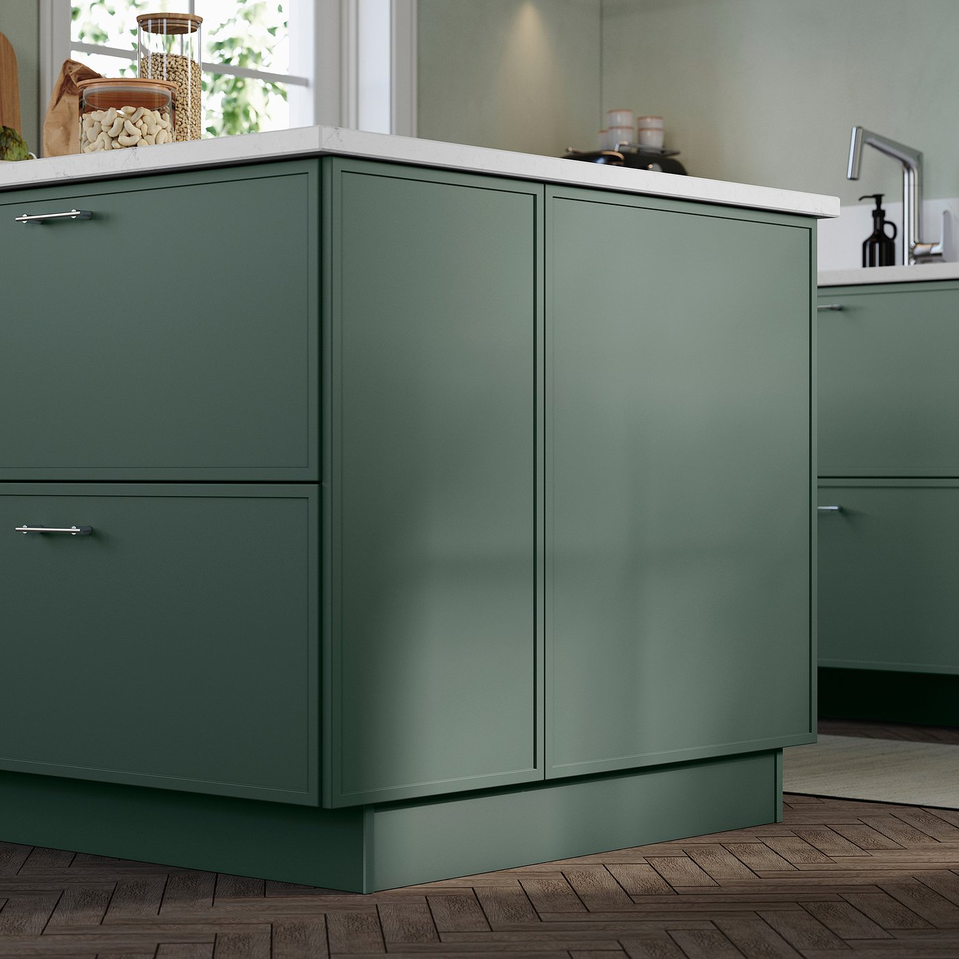 ASPUDDEN decorative cover panel, dark gray-green, 25x30