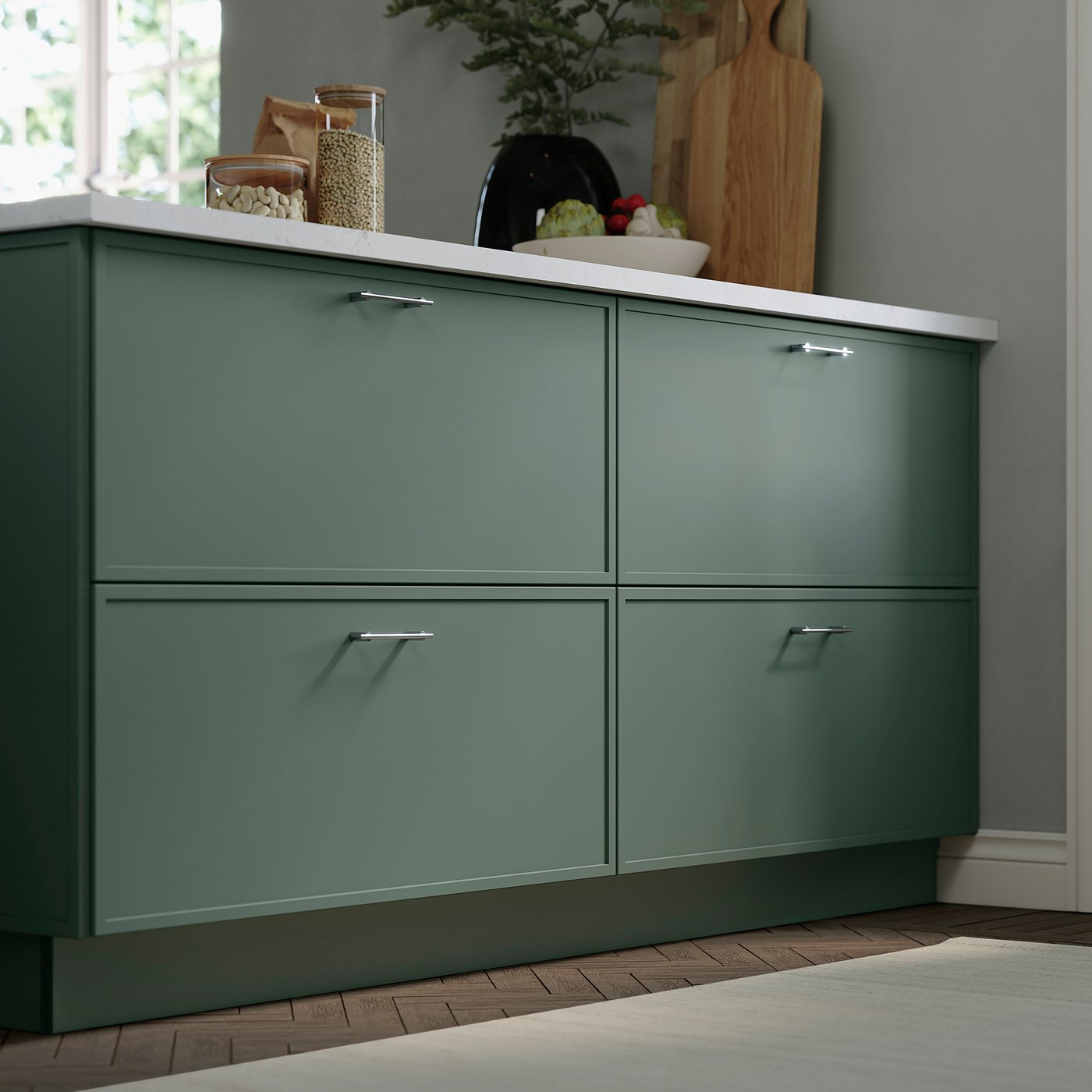 ASPUDDEN drawer front, dark gray-green, 15x15