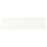 White kitchen cabinet with thin frame, matt finish, rectangular shape.