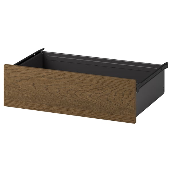 AURDAL Drawer, brown stained oak veneer/dark gray, 22x16 3/8x6 1/2 "