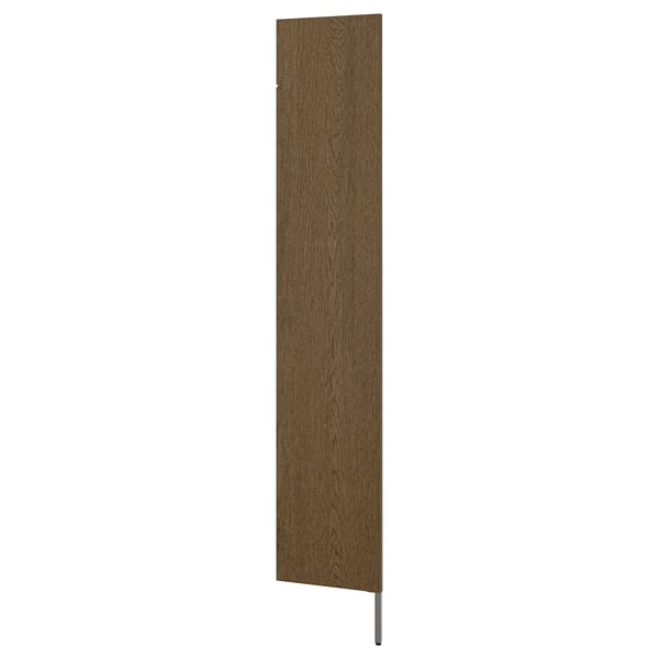 AURDAL Side panel with leg, brown stained oak veneer, 15 3/4x87 "