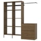 AURDAL / TONSTAD Bedroom furniture, set of 2, brown stained oak veneer/dark gray