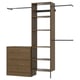 AURDAL / TONSTAD Bedroom furniture, set of 2, brown stained oak veneer/dark gray