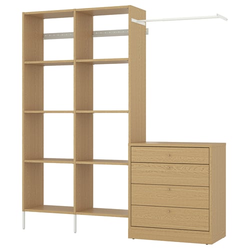 AURDAL / TONSTAD Bedroom furniture, set of 2, oak veneer/white
