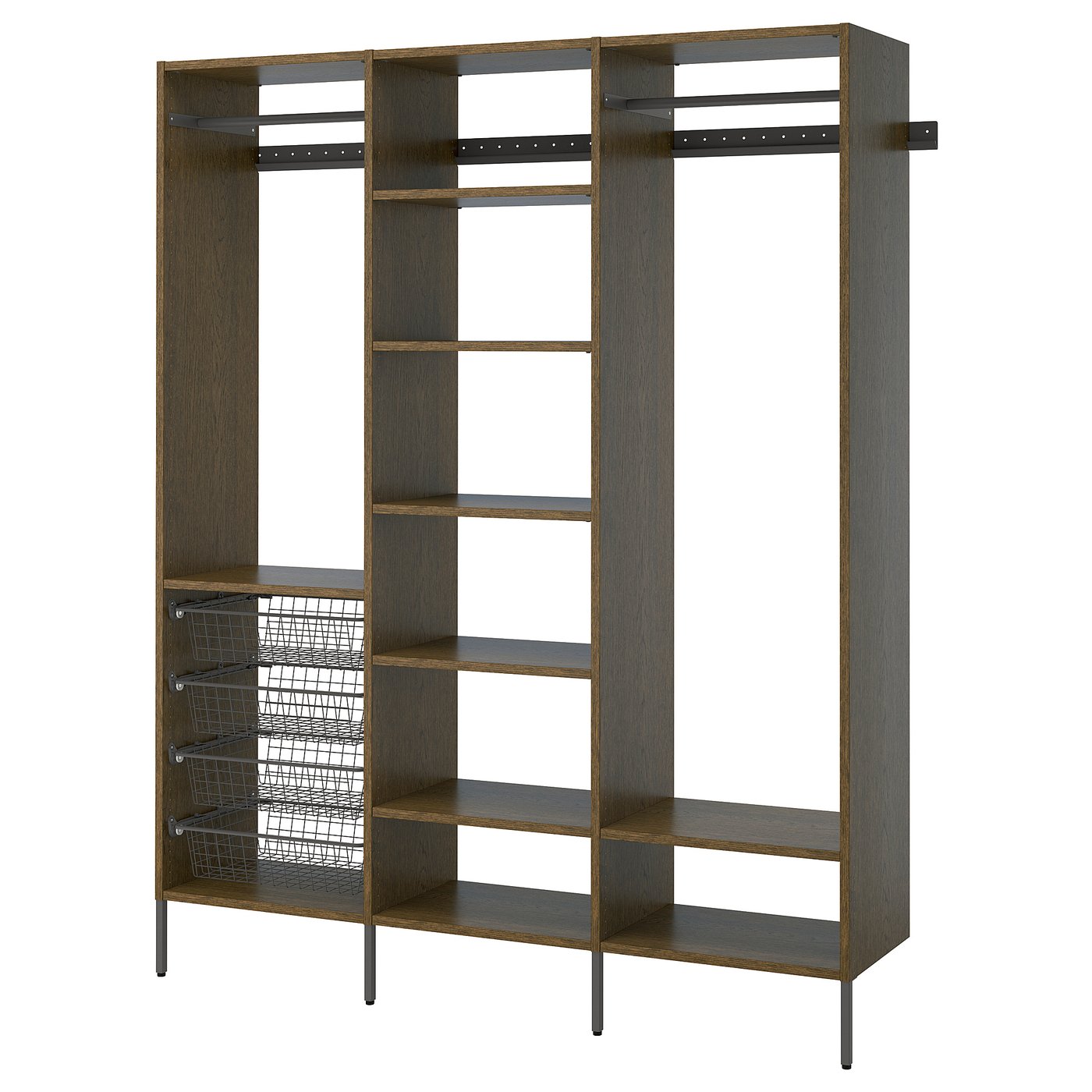 AURDAL wardrobe combination, dark gray, 743/4x153/4x87