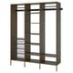 AURDAL Wardrobe combination, brown stained oak veneer/dark gray, 74 3/4x15 3/4x87 "