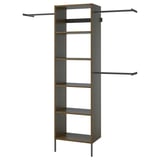 AURDAL Wardrobe combination, brown stained oak veneer/dark gray, 68 1/2-94 1/2x15 3/4x87 "