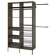 AURDAL Wardrobe combination, brown stained oak veneer/dark gray, 70 5/8-83 5/8x15 3/4x87 "