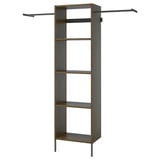 AURDAL Wardrobe combination, brown stained oak veneer/dark gray, 68 1/2-94 1/2x15 3/4x87 "