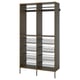 AURDAL Wardrobe combination, brown stained oak veneer/dark gray, 49 1/4x15 3/4x87 "