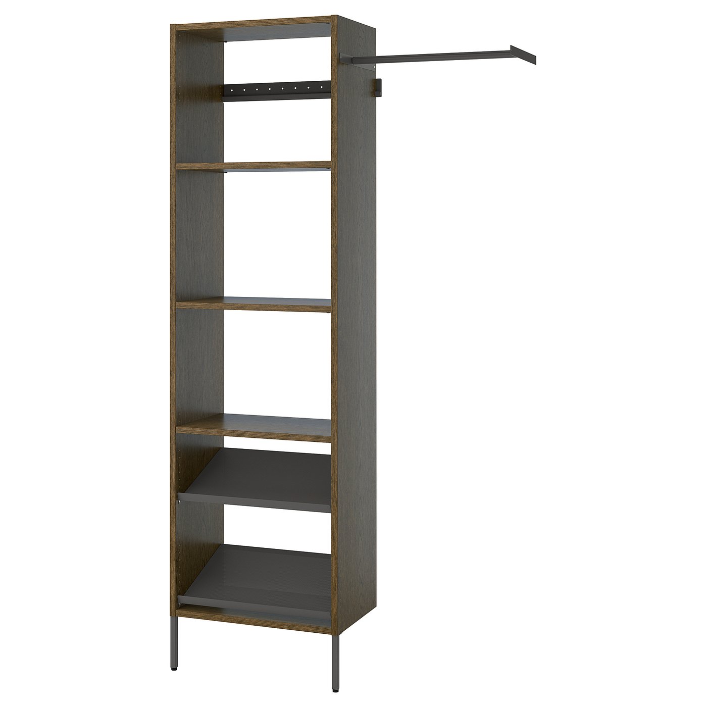 Wardrobe Combination, Brown Stained Oak Veneer/Dark Gray