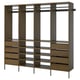 AURDAL Wardrobe combination, brown stained oak veneer/dark gray, 98 3/8x15 3/4x87 "