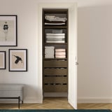 AURDAL Wardrobe combination, brown stained oak veneer/dark gray, 25 5/8x15 3/4x87 "